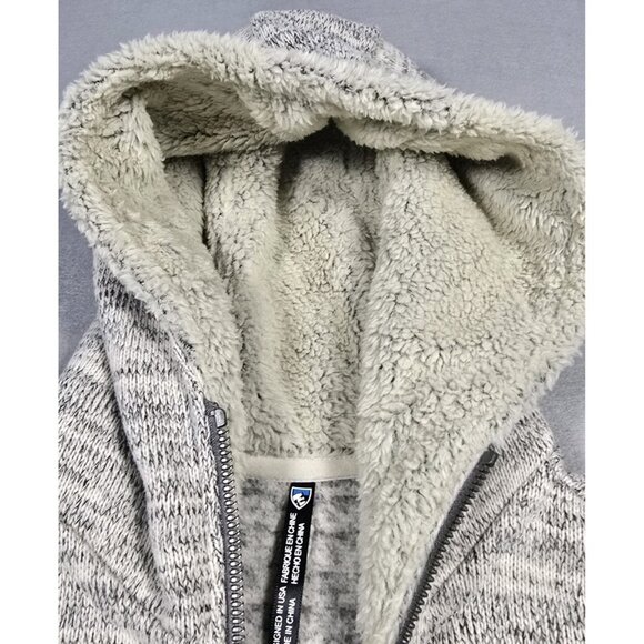 KUHL Women’s Alaska Vest Medium-P Heather Gray Hooded Fleece Full Zip - Picture 3 of 16